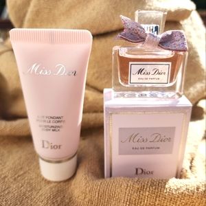 New Dior Miss Dior EDP Mini .17oz & Moisturizing Body Milk .67oz
